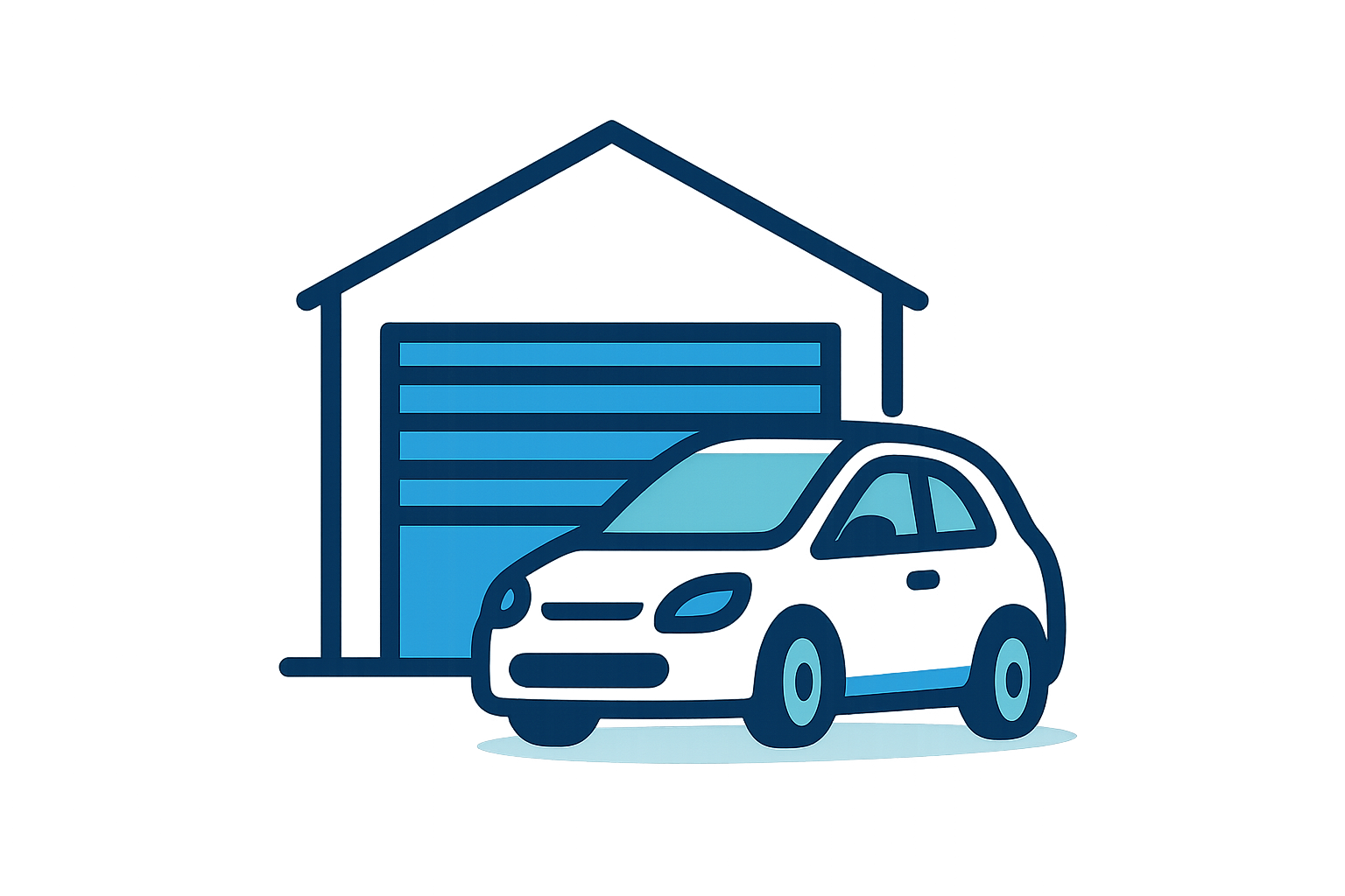 車と車庫のイメージイラスト